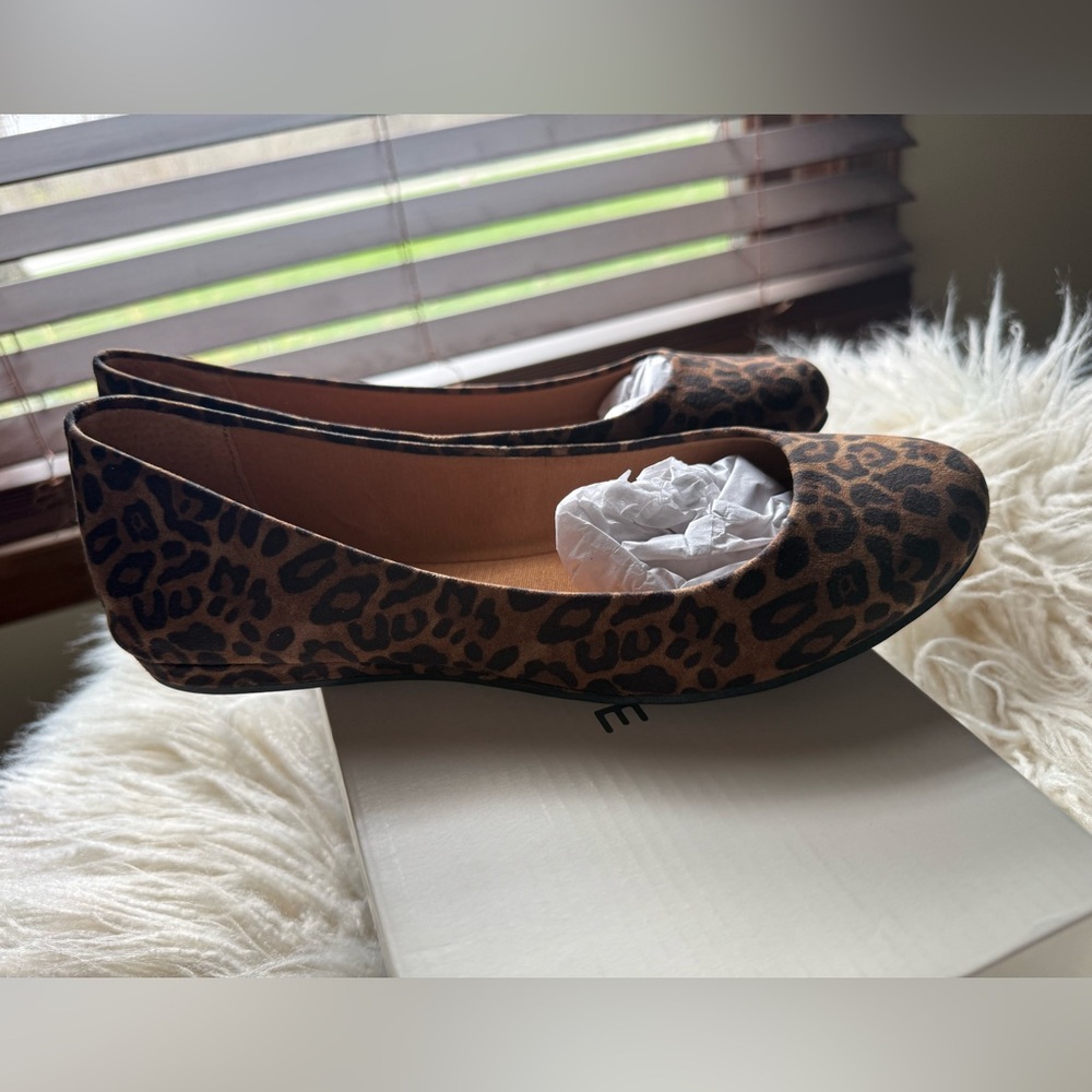 Sun + Stone Leopard Print Ballet Flats - Brown & Black
